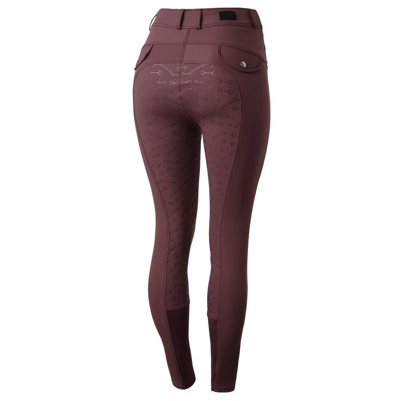 Horze Women's Andrea Slimming Full Seat Breeches - Red Mahogany Burgundy 1 Horze Women's Andrea Slimming Full Seat Breeches - Red Mahogany Burgundy
