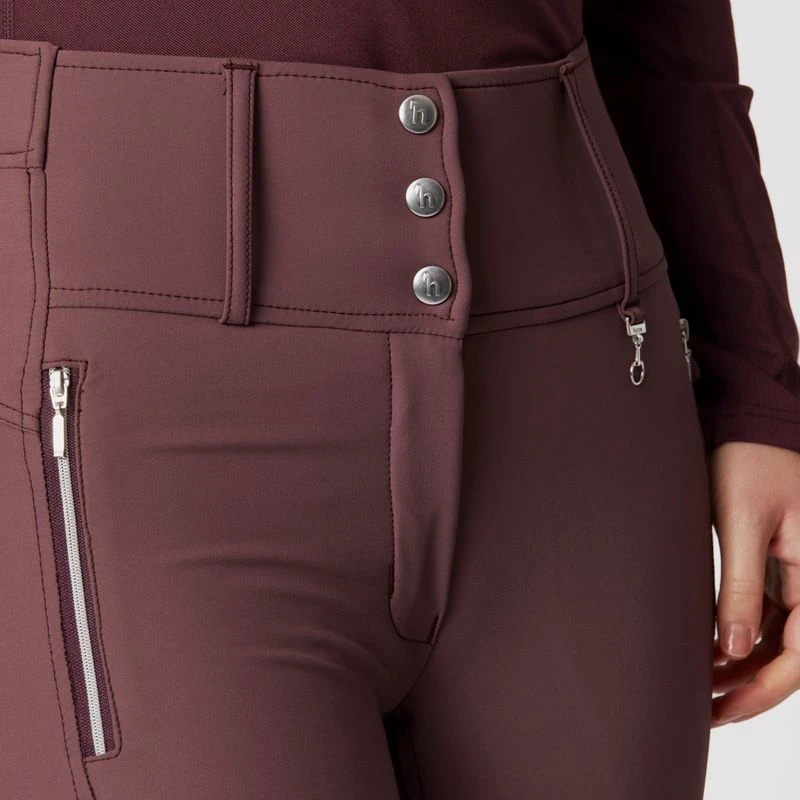 Horze Women's Andrea Slimming Full Seat Breeches - Red Mahogany Burgundy 2 Horze Women's Andrea Slimming Full Seat Breeches - Red Mahogany Burgundy - Image 2