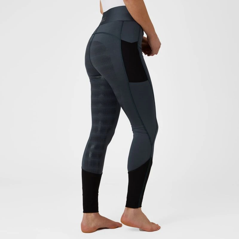 Horze Women's Selena Sporty Riding Tights W/Mesh Lower Leg - Montauk Navy 3 Horze Women's Selena Sporty Riding Tights W/Mesh Lower Leg - Montauk Navy - Image 3