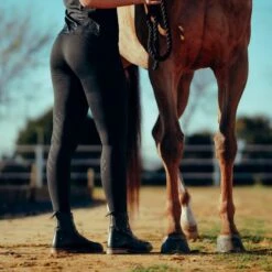 Horze Women's Nadia 4-Pocket Knee Patch Tights - Black -Horse Rider Wear 541356 800 800