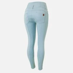 Horze Women's Tara Full Seat Breeches - Corydalis Light Blue