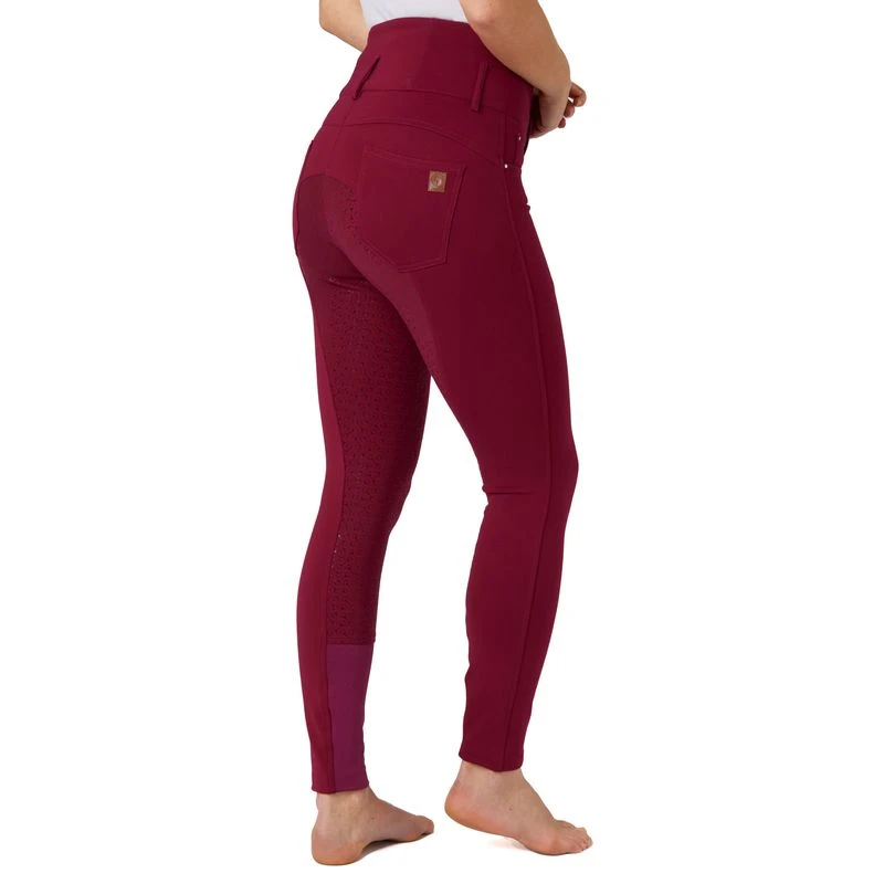 Horze Women's Tara Full Seat Breeches - Anemone Dark Pink 4 Horze Women's Tara Full Seat Breeches - Anemone Dark Pink - Image 4
