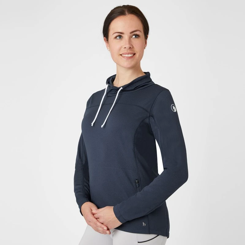 Horze Women's Lou Technical Ventilated Shirt W/High Neck - Obscure Night Dark Blue 4 Horze Women's Lou Technical Ventilated Shirt W/High Neck - Obscure Night Dark Blue - Image 4