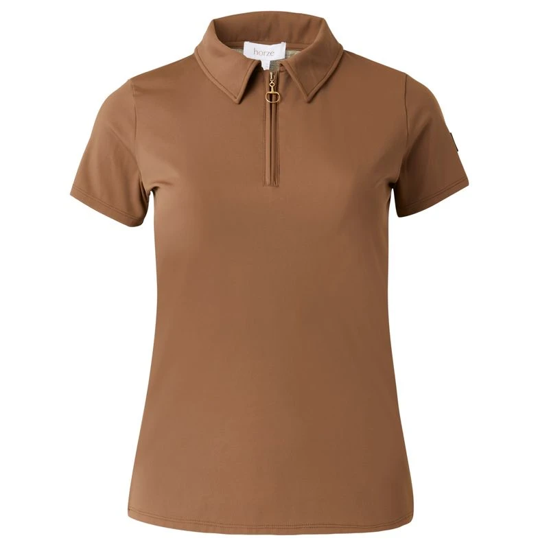 Horze Women's Sagira Breathable Quick Dry Training Shirt - Bison Dark Brown 1 Horze Women's Sagira Breathable Quick Dry Training Shirt - Bison Dark Brown