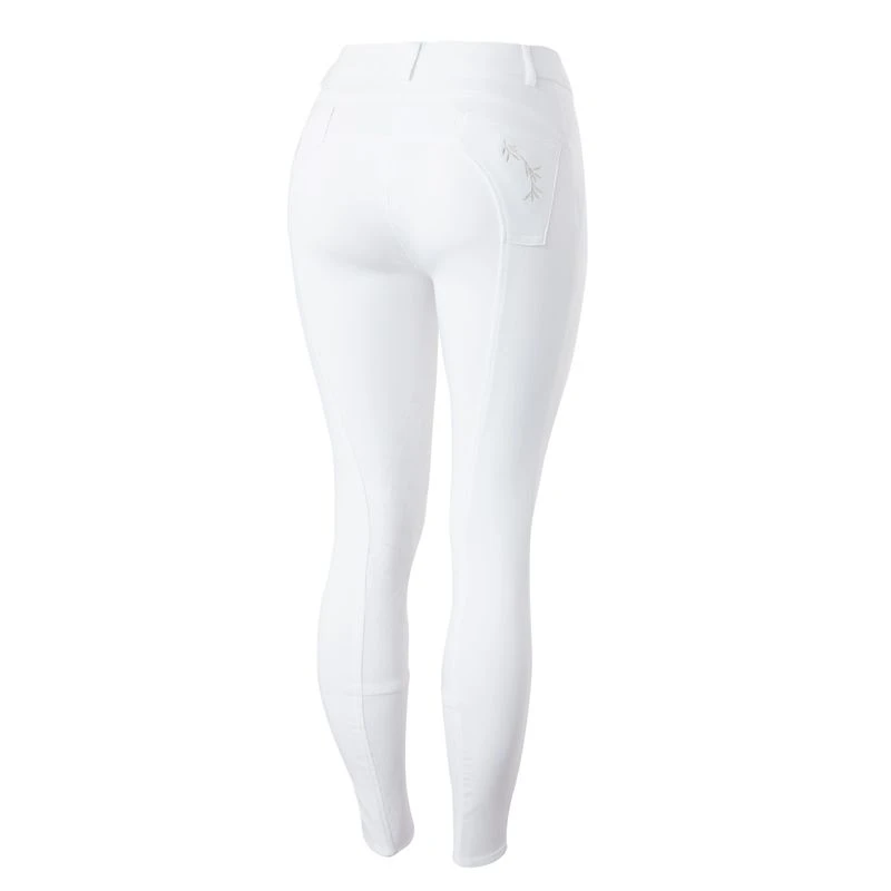 Horze Women's Kaitlin Knee Patch Breeches - White 1 Horze Women's Kaitlin Knee Patch Breeches - White