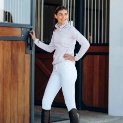 Horze Women's Kaitlin Knee Patch Breeches - White 7 Horze Women's Kaitlin Knee Patch Breeches - White -Horse Rider Wear 543722 800 800