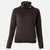 Horze Women's Kaitlin Turtleneck Sweater W/ Flower Design - After Dark Brown