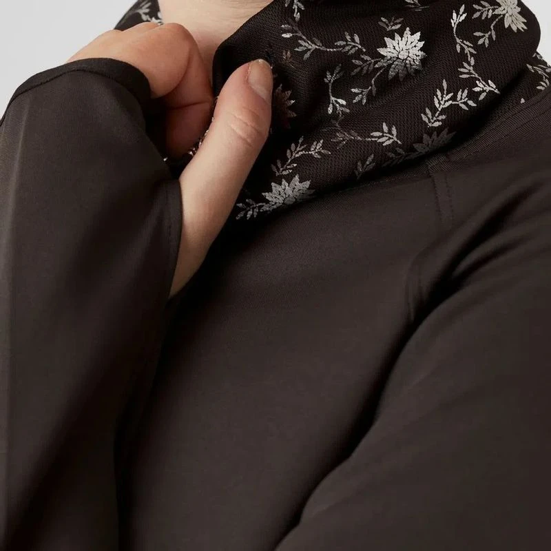 Horze Women's Kaitlin Turtleneck Sweater W/ Flower Design - After Dark Brown 5 Horze Women's Kaitlin Turtleneck Sweater W/ Flower Design - After Dark Brown - Image 5