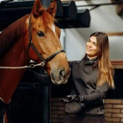 Horze Women's Kaitlin Turtleneck Sweater W/ Flower Design - After Dark Brown 11 Horze Women's Kaitlin Turtleneck Sweater W/ Flower Design - After Dark Brown -Horse Rider Wear 544265 800 800