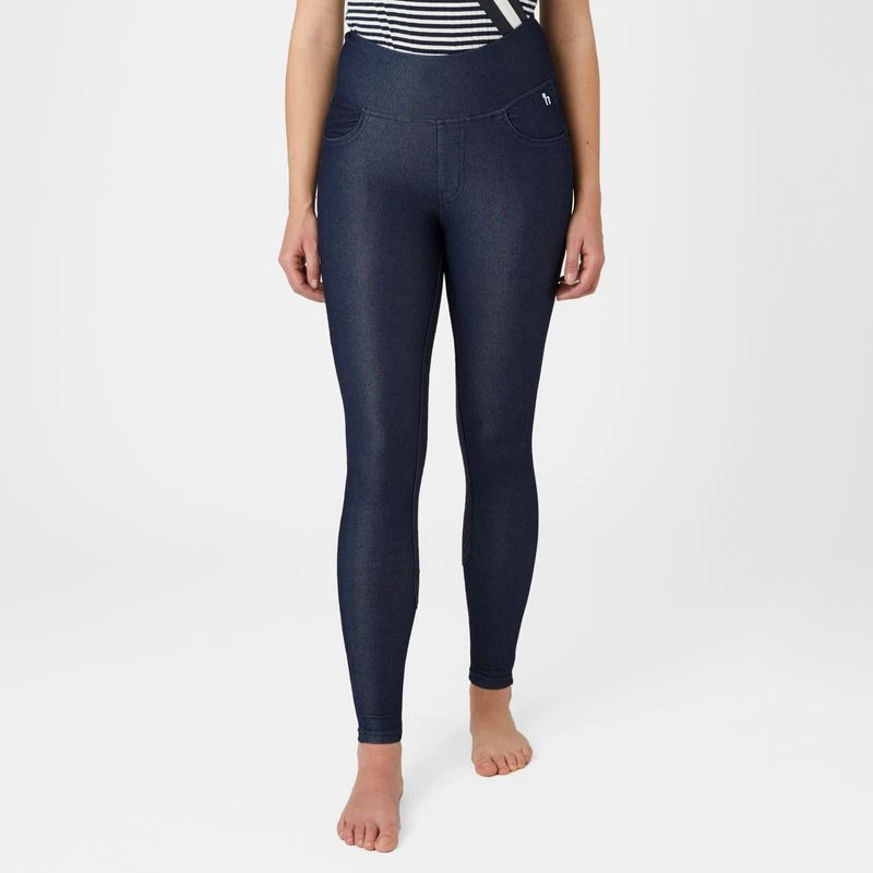Horze Women's Katia Denim Look Full Seat Tights - Dark Blue 2 Horze Women's Katia Denim Look Full Seat Tights - Dark Blue - Image 2