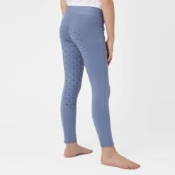 Horze Kids' Marlee Pull-on Full Seat Tights W/Contrast Stitching - Blueberry Blue -Horse Rider Wear 548093 800 800