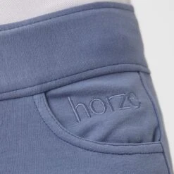Horze Kids' Marlee Pull-on Full Seat Tights W/Contrast Stitching - Blueberry Blue -Horse Rider Wear 548094 800 800