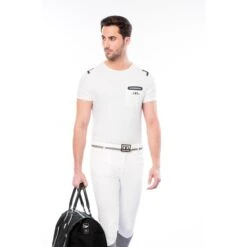 Alessandro Albanese Men's Tech T-Shirt - White -Horse Rider Wear 550116 800 800