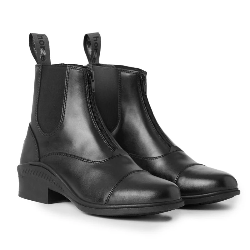 Horze Paddock Boots W/Front Zipper - Black 1 Horze Paddock Boots W/Front Zipper - Black
