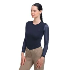 Cavalliera Women's Contessa Long Sleeve Tech Shirt - Navy Blue -Horse Rider Wear 558792 800 800