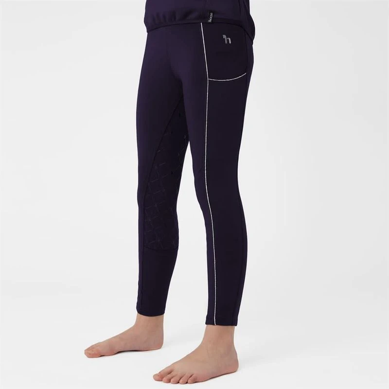 Horze Kids' Ella Full Seat Tights - Peacoat Dark Blue 2 Horze Kids' Ella Full Seat Tights - Peacoat Dark Blue - Image 2