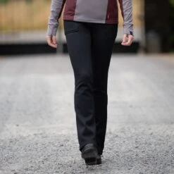 Irideon Women's Fjord Fleece 1/2 Seat Boot Cut Breeches - Black -Horse Rider Wear 572338 800 800