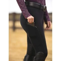 Kerrits Women's Power Stretch Knee Patch Pocket Tights - Black -Horse Rider Wear 577721 800 800
