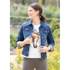 EQL Women's In Motion Jean Jacket - Midnight Wash -Horse Rider Wear 580255 800 800