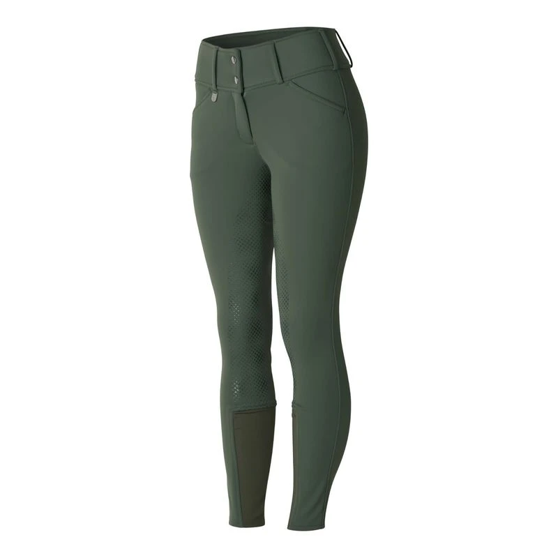Horze Women's Grand Prix Full Seat Breeches - Thyme Green 4 Horze Women's Grand Prix Full Seat Breeches - Thyme Green - Image 4