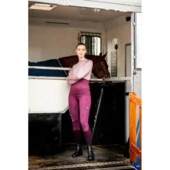 Horseware Women's Jade Crewneck Tech Baselayer - Elderberry/Purple -Horse Rider Wear 581432 800 800