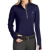 Romfh Women's Aachen Mock Zip Long Sleeve Shirt - Dark Navy/Brook
