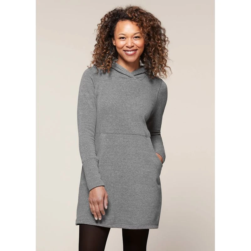 EQL Women's Weekender Fleece Hoodie Dress - Heather Grey 2 EQL Women's Weekender Fleece Hoodie Dress - Heather Grey - Image 2
