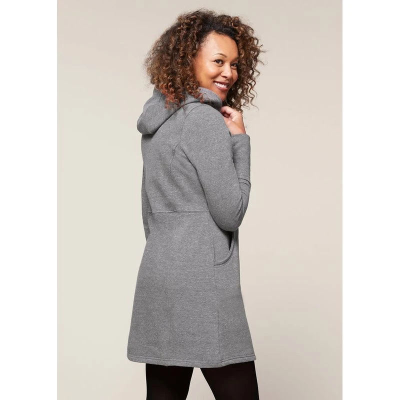 EQL Women's Weekender Fleece Hoodie Dress - Heather Grey 3 EQL Women's Weekender Fleece Hoodie Dress - Heather Grey - Image 3