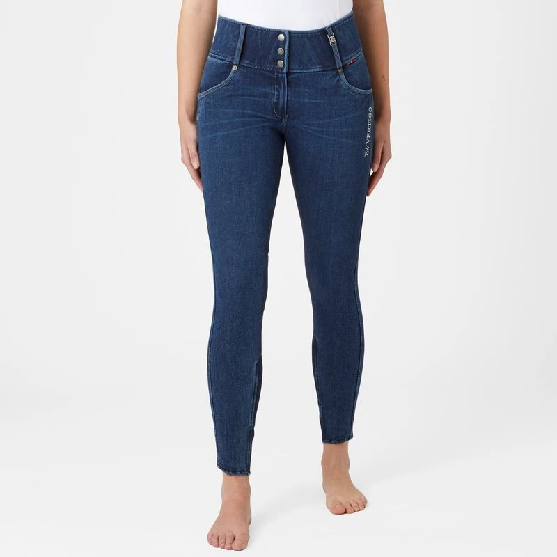 B Vertigo Women's Dianne Denim Full Seat Breeches - Blue 1 B Vertigo Women's Dianne Denim Full Seat Breeches - Blue