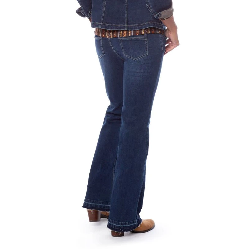 EQL Women's In Motion Bootcut Jean W/Raw Hem - Midnight Wash 4 EQL Women's In Motion Bootcut Jean W/Raw Hem - Midnight Wash - Image 4