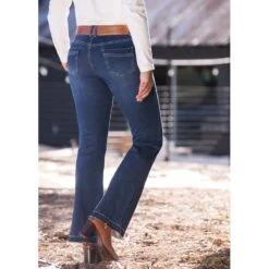 EQL Women's In Motion Bootcut Jean W/Raw Hem - Midnight Wash 17 EQL Women's In Motion Bootcut Jean W/Raw Hem - Midnight Wash -Horse Rider Wear 584681 800 800