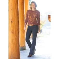 EQL Women's In Motion Bootcut Jean - Dark Rinse -Horse Rider Wear 584978 800 800