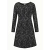 EQL Women's Inspired Scoop Neck Long Sleeve Dress - Black Horseshoe Branches