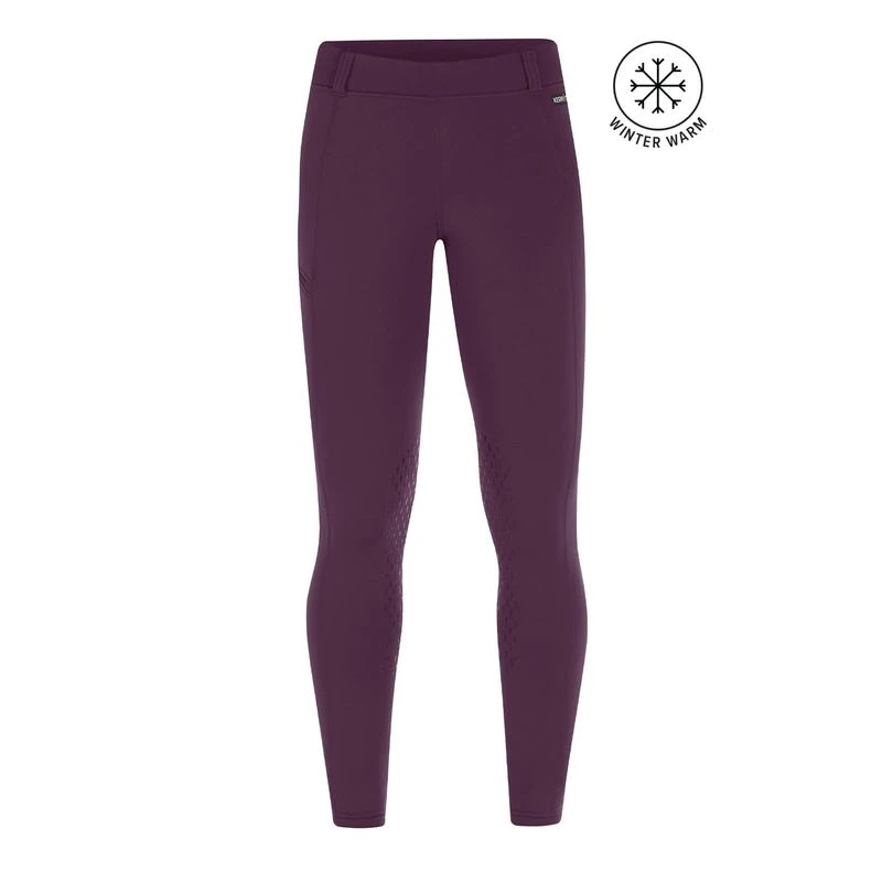Kerrits Kids' Power Stretch Knee Patch Pocket Tights - Raisin 1 Kerrits Kids' Power Stretch Knee Patch Pocket Tights - Raisin