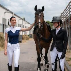 Cavalliera Women's POP Short Sleeve Show Shirt - White/Navy Blue 5 Cavalliera Women's POP Short Sleeve Show Shirt - White/Navy Blue -Horse Rider Wear 587484 800 800