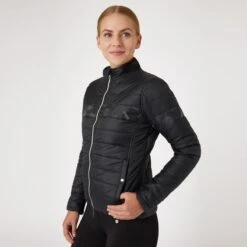 Horze Women's Luminox Padded Jacket W/Reflective Print - Black -Horse Rider Wear 591374 800 800