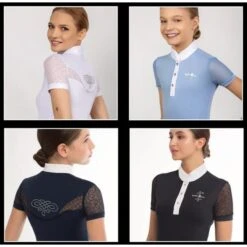 Fair Play Women's Cecile Short Sleeve Competition Shirt - Blue -Horse Rider Wear 594614 800 800