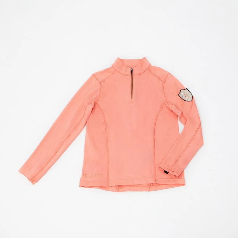 Irideon Kids' Thermaluxe 1/4 Zip Top - Salmon 2 Irideon Kids' Thermaluxe 1/4 Zip Top - Salmon - Image 2