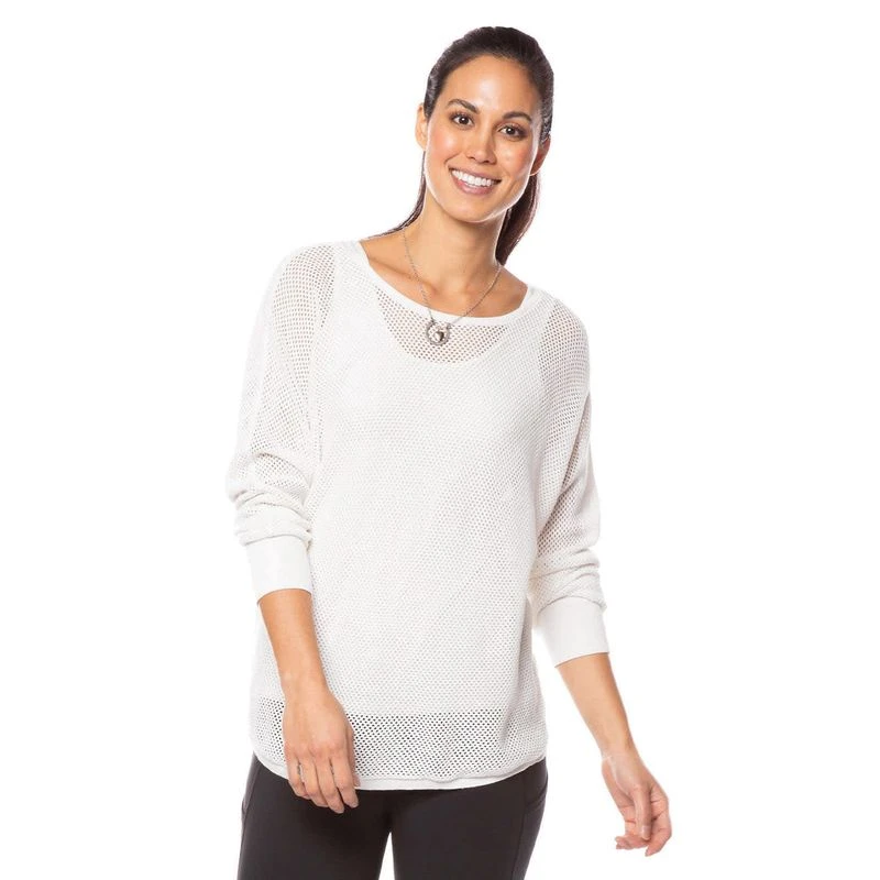 EQL Women's Organic Cotton Mesh Weekender Top - Soft White 2 EQL Women's Organic Cotton Mesh Weekender Top - Soft White - Image 2