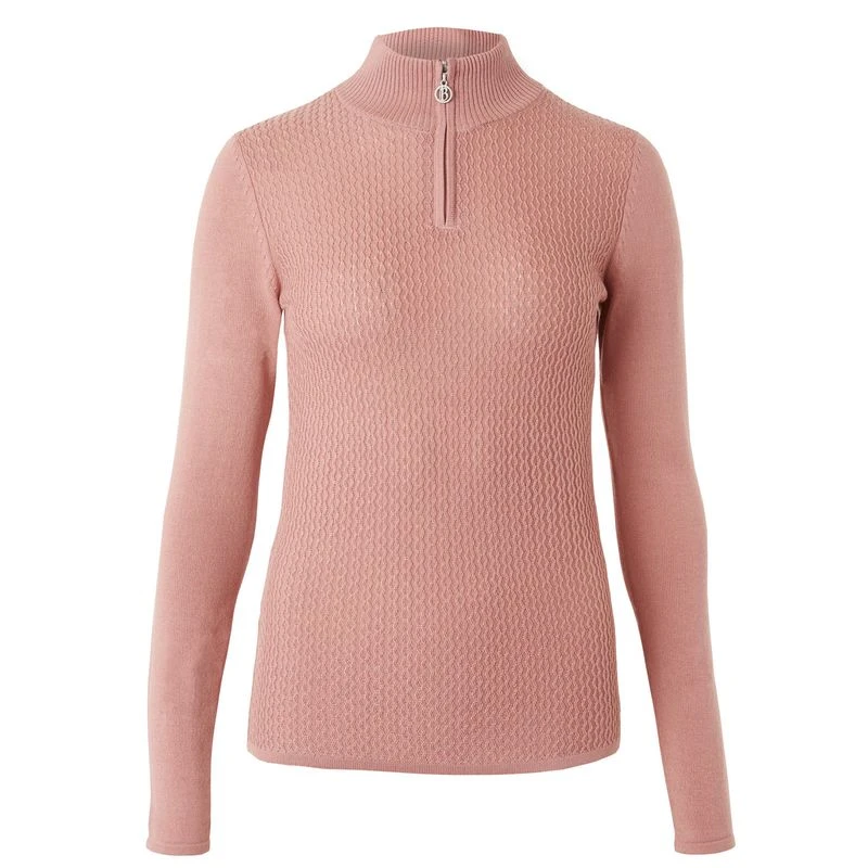 B Vertigo Women's Ruth Knitted 1/4 Zip Sweater - Old Rose 1 B Vertigo Women's Ruth Knitted 1/4 Zip Sweater - Old Rose
