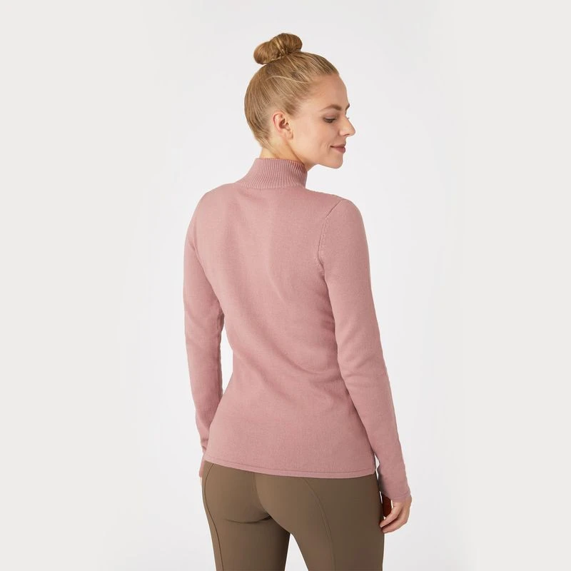B Vertigo Women's Ruth Knitted 1/4 Zip Sweater - Old Rose 2 B Vertigo Women's Ruth Knitted 1/4 Zip Sweater - Old Rose - Image 2