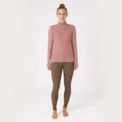 B Vertigo Women's Ruth Knitted 1/4 Zip Sweater - Old Rose 6 B Vertigo Women's Ruth Knitted 1/4 Zip Sweater - Old Rose -Horse Rider Wear 600984 800 800
