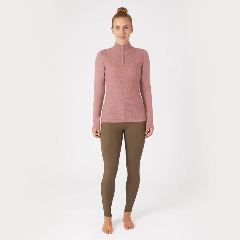 B Vertigo Women's Ruth Knitted 1/4 Zip Sweater - Old Rose 3 B Vertigo Women's Ruth Knitted 1/4 Zip Sweater - Old Rose - Image 3