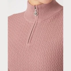 B Vertigo Women's Ruth Knitted 1/4 Zip Sweater - Old Rose 7 B Vertigo Women's Ruth Knitted 1/4 Zip Sweater - Old Rose -Horse Rider Wear 600985 800 800