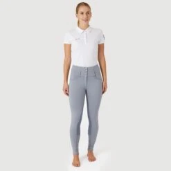 Horze Women's Tara High Waist Breeches Leather Full Seat - Tradewinds Grey 7 Horze Women's Tara High Waist Breeches Leather Full Seat - Tradewinds Grey -Horse Rider Wear 601864 800 800