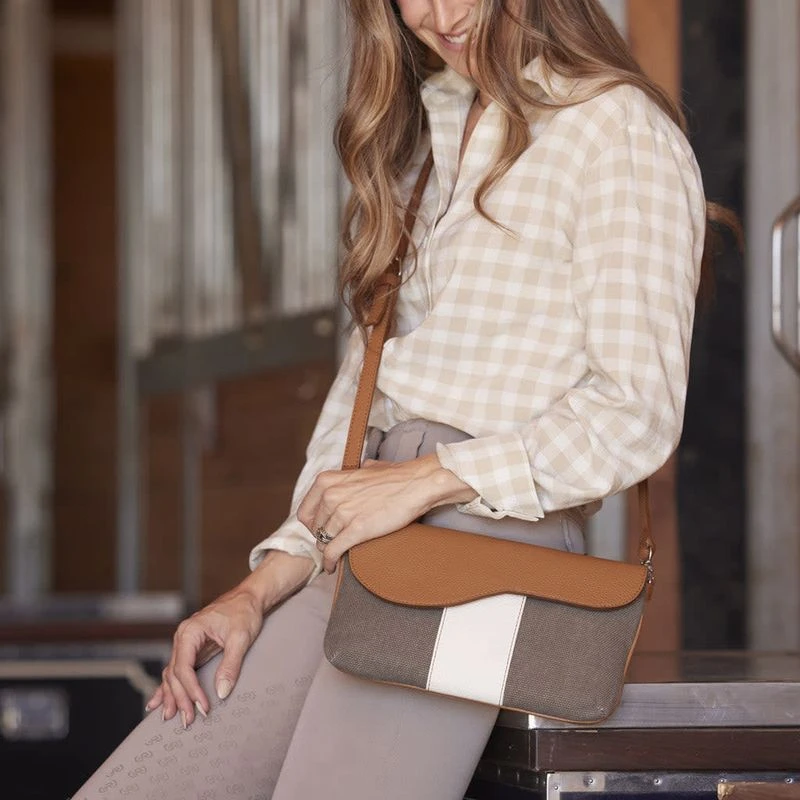 Oughton Vintage Canvas Paddock Crossbody - Timeless Taupe/Caramel 4 Oughton Vintage Canvas Paddock Crossbody - Timeless Taupe/Caramel - Image 4