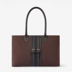 Oughton Half Halt Classic Canvas Handbag - Heritage Brown/Black