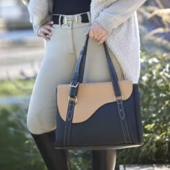 Oughton Paddock Lux Shoulder Bag - Classic Black/Tan -Horse Rider Wear 603908 800 800