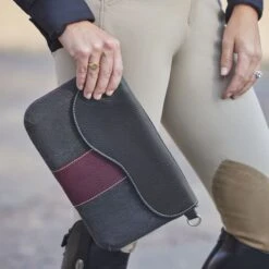 Oughton Vintage Canvas Paddock Crossbody - Graphite/Bordeaux 8 Oughton Vintage Canvas Paddock Crossbody - Graphite/Bordeaux -Horse Rider Wear 603912 800 800
