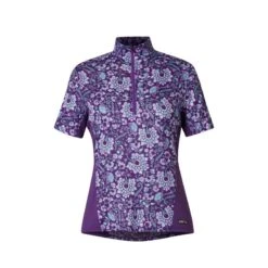 Kerrits Women's Always Cool Print Ice Fil Short Sleeve Shirt - Iris Lucky Paisley/Iris